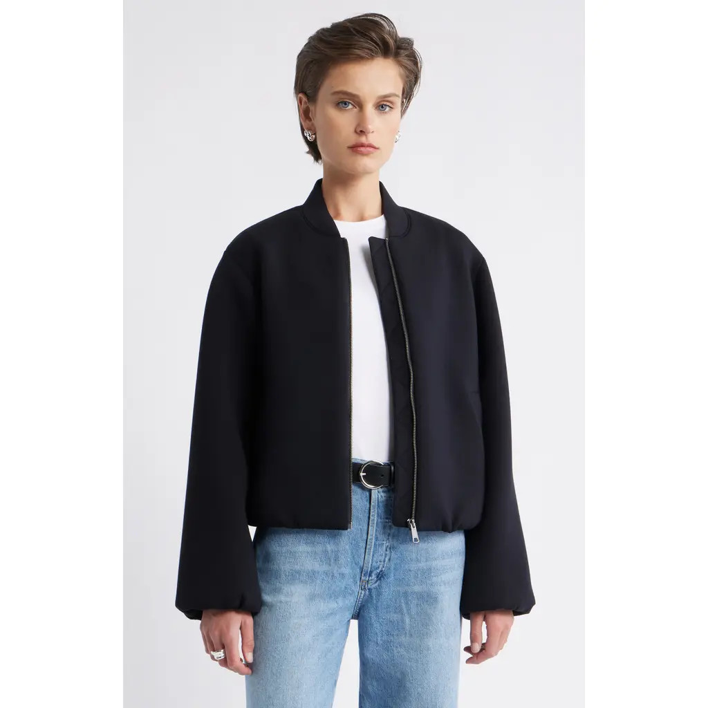 Nordstrom Scuba Knit Bomber Jacket in Black at Nordstrom Rack, Size Xx-Large | Nordstrom Rack