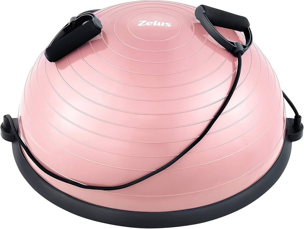 ZELUS Balance Ball Trainer with Resistance Bands and Foot Pump, Inflatable Yoga Ball for Home Gym... | Amazon (US)