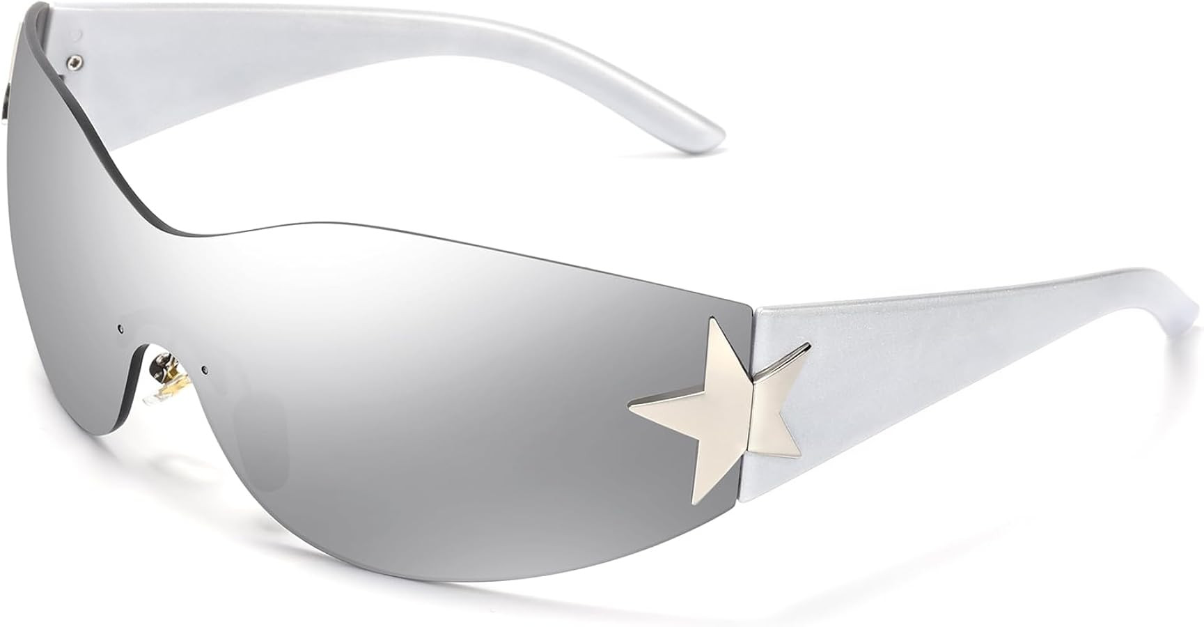 Rimless Y2K Sunglasses for Women Men Wrap Around Fashion Sunglasses Oversized Frameless Trendy Su... | Amazon (US)