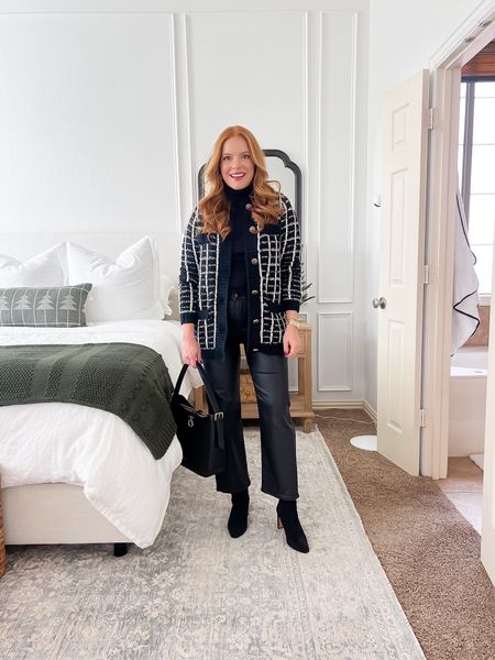 Ann Taylor try on! Up to 40% off winter workwear look!

Sizing:
Leather pants — 8 petite
top — small
Cardigan — small 

#LTKHoliday #LTKworkwear #LTKSeasonal