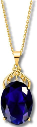 Colar Feminino "Safira" Banhado a Ouro 18k com Cristal de Zircônia – Semijoia Elegante e Sofis... | Amazon (BR)