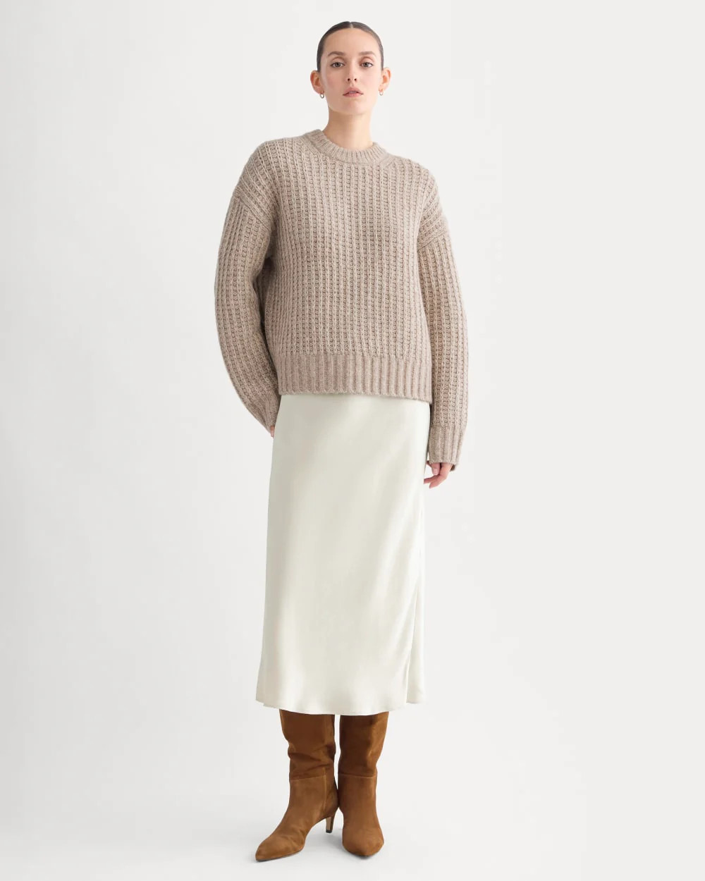 Waffle Sweater in Cloud | Heathered Oatmeal | Everlane