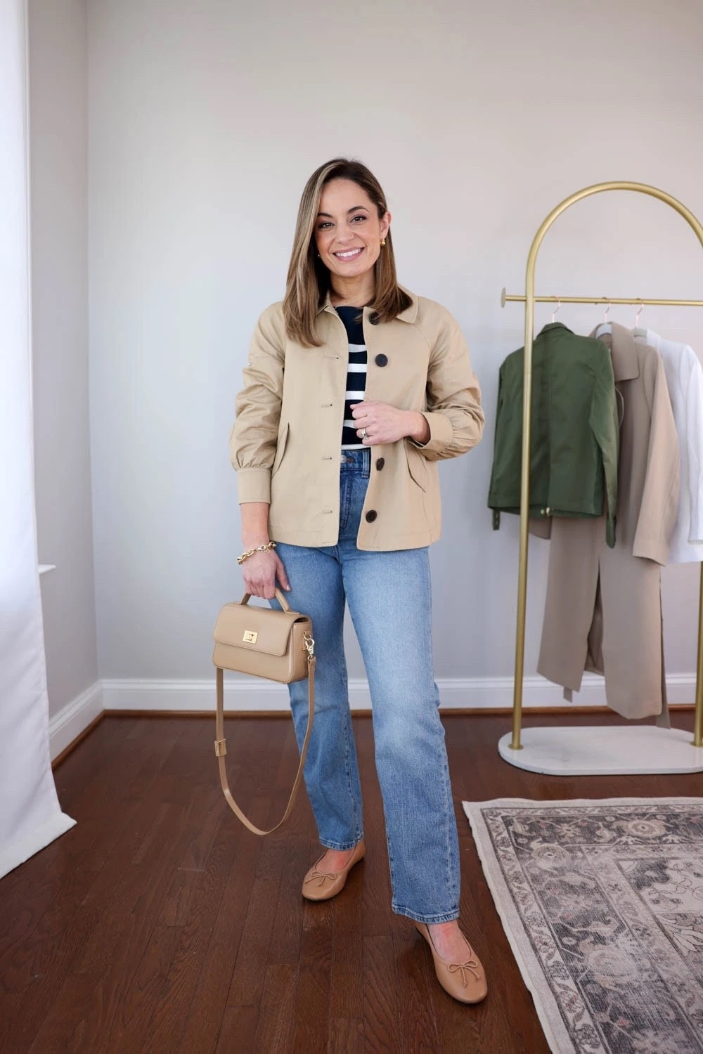The cropped trench at J.Crew Factory has returned this season! Great petite fit and sold out quickly last year. 

Jacket: petite xxs 

(Jeans and top are sold out) 

#LTKPetite