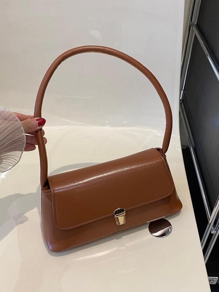 Sac Style Vintage En PU, Visage Souple Rétro Avec Décoration De Verrou En Métal, Sac À Main C... | SHEIN