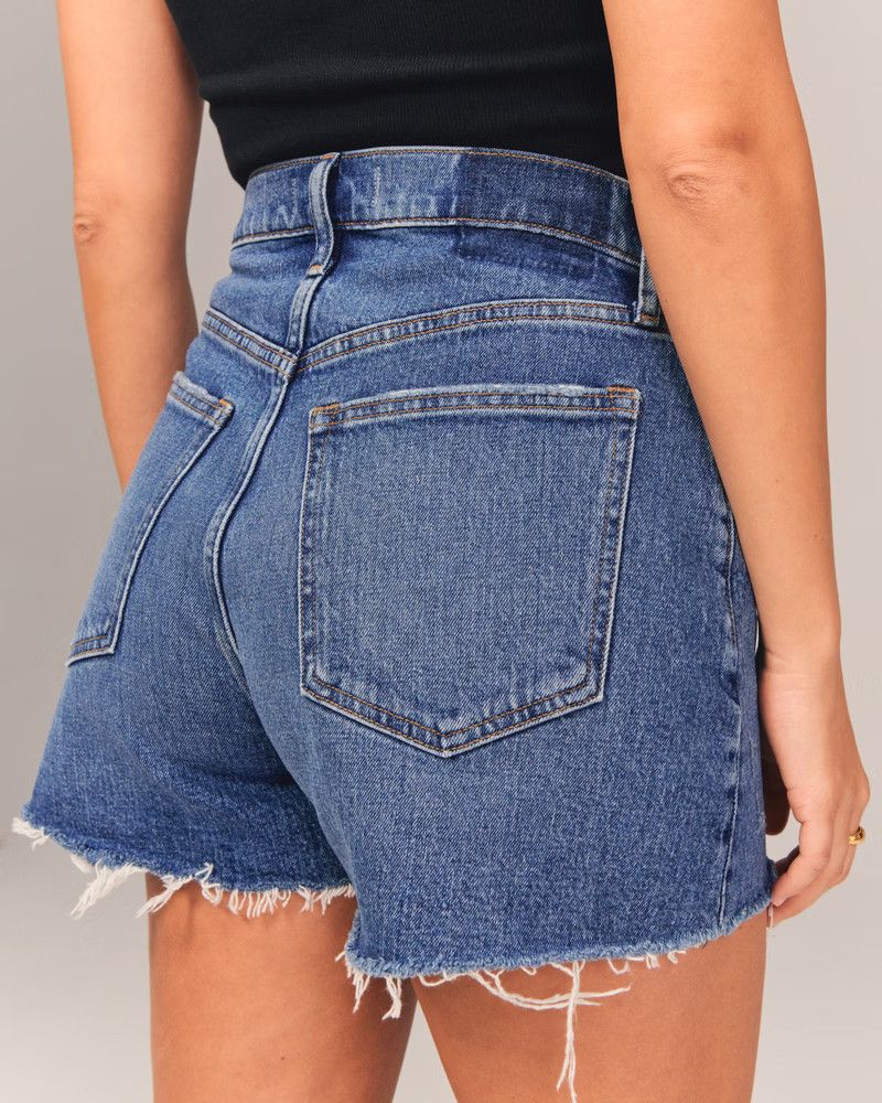 Curve Love High Rise 4 Inch Mom Short | Abercrombie & Fitch (US)