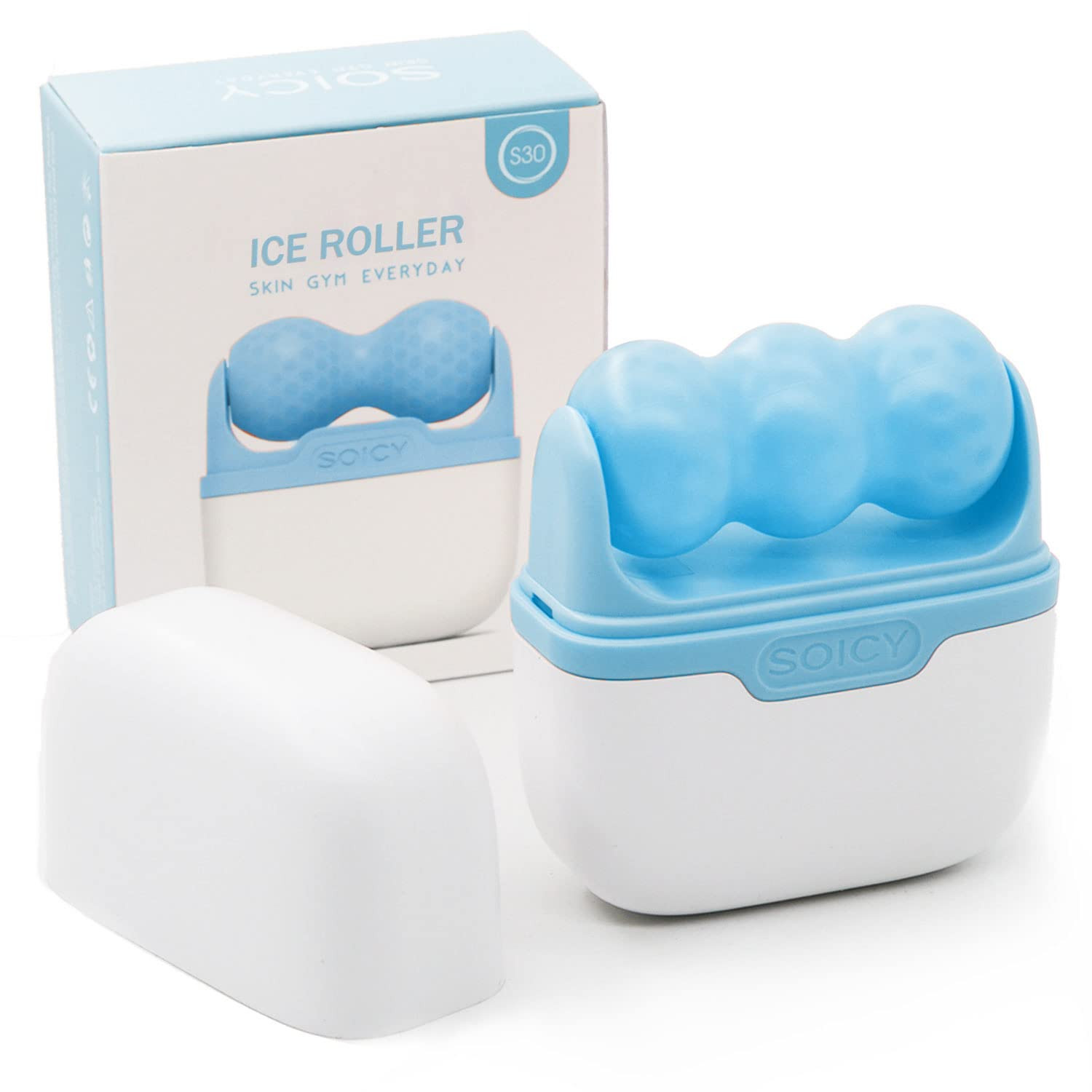 Leeshine Ice Roller for Face and Eyes - Facial Skin Care Tools with 2 in 1 Massage Roller and Travel Case Self Care Gift.Men Women (Blue) | Amazon (US)