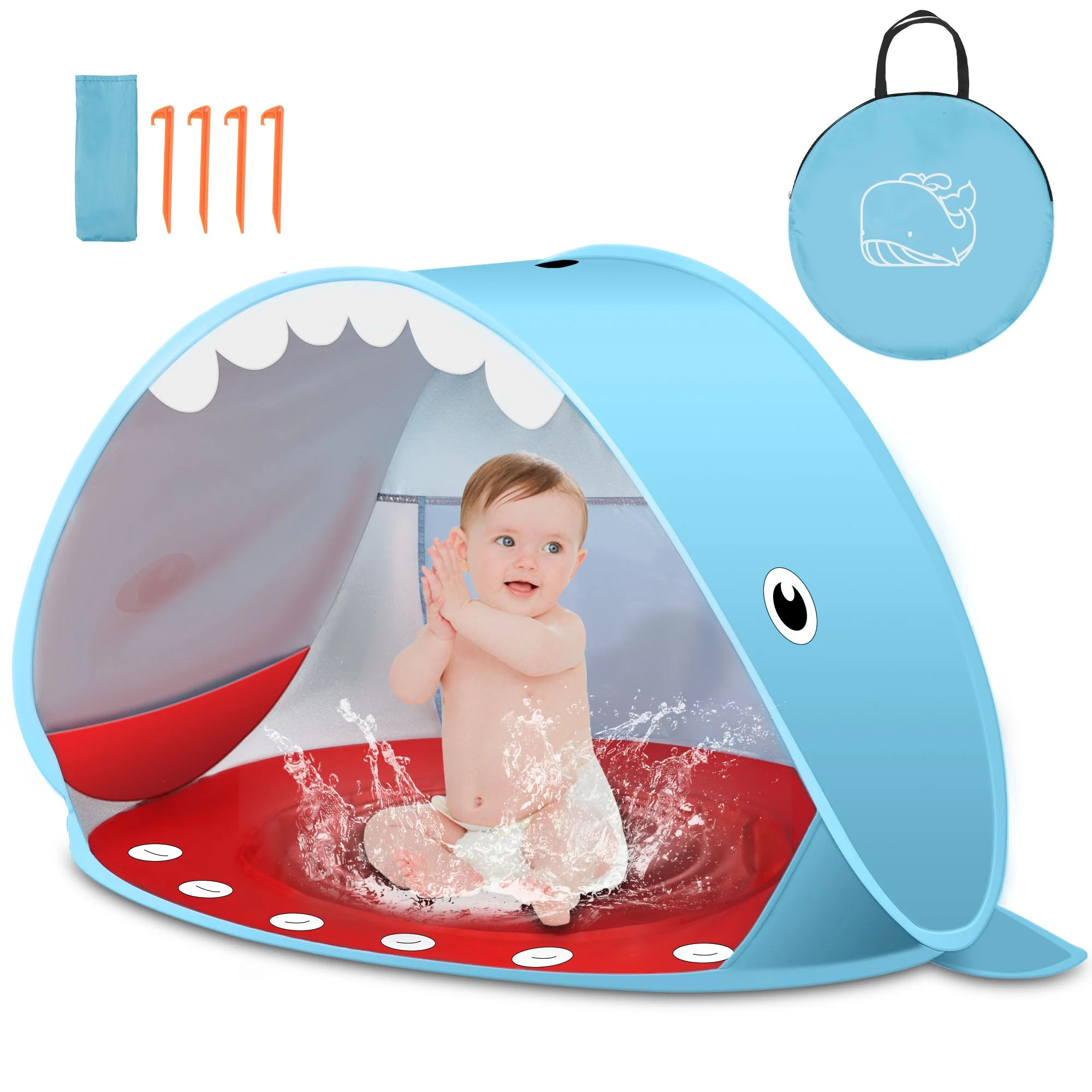Wisairt Baby Beach Tent, Pop up Beach Tents Sun Shelter with UPF 50+ UV Protection, Mini Beach Te... | Walmart (US)