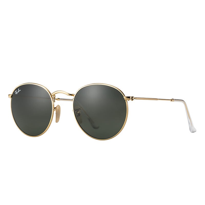 Ray-Ban Round Metal Gold, Green Lenses - RB3447 | Ray-Ban (US)
