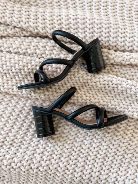 The prettiest heels - found at Walmart! Black heels, holiday shoes, Strappy slip on heels, black Strappy heels, block heels 

#LTKunder100 #LTKshoecrush #LTKstyletip