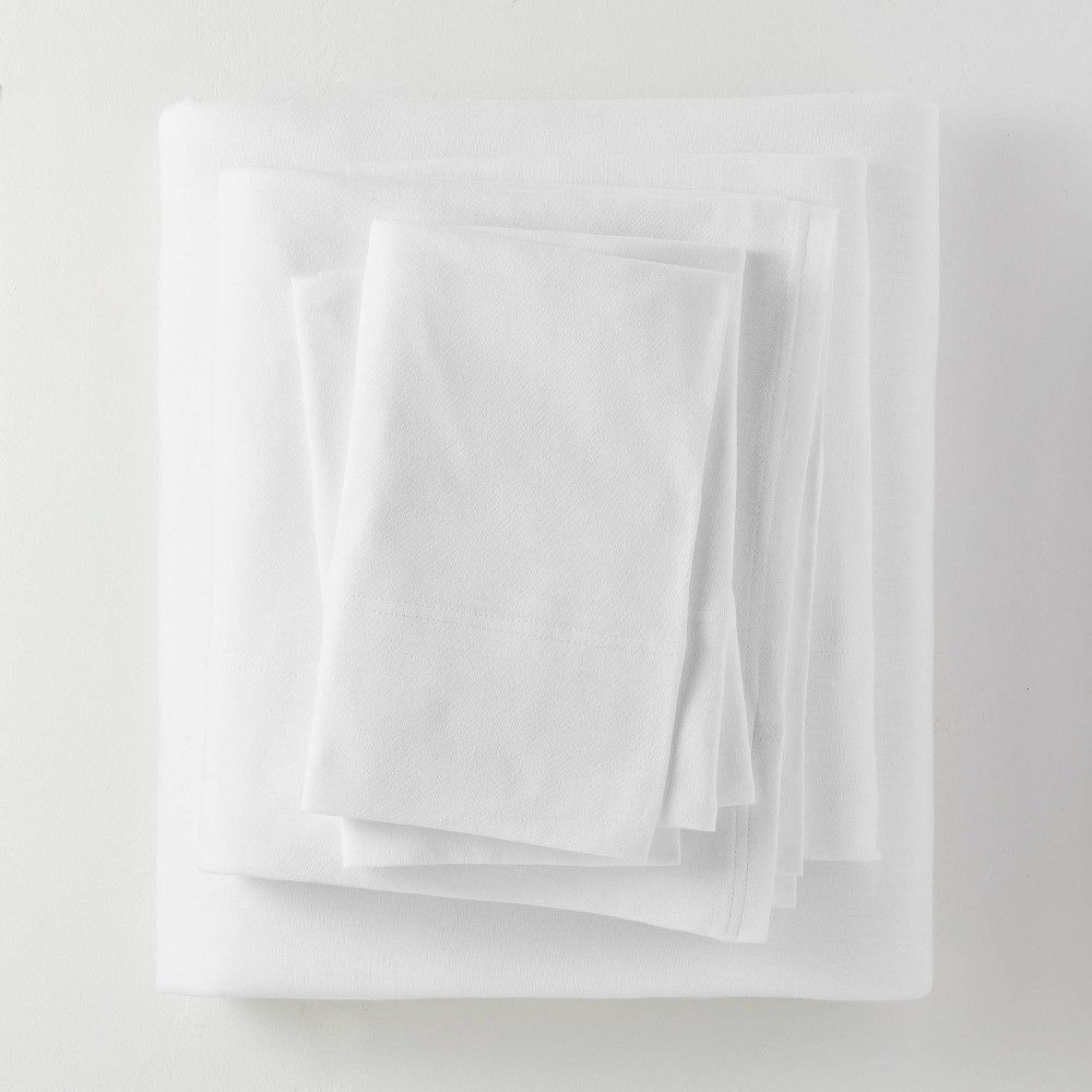 Queen Jersey Solid Sheet Set White - Casaluna | Target