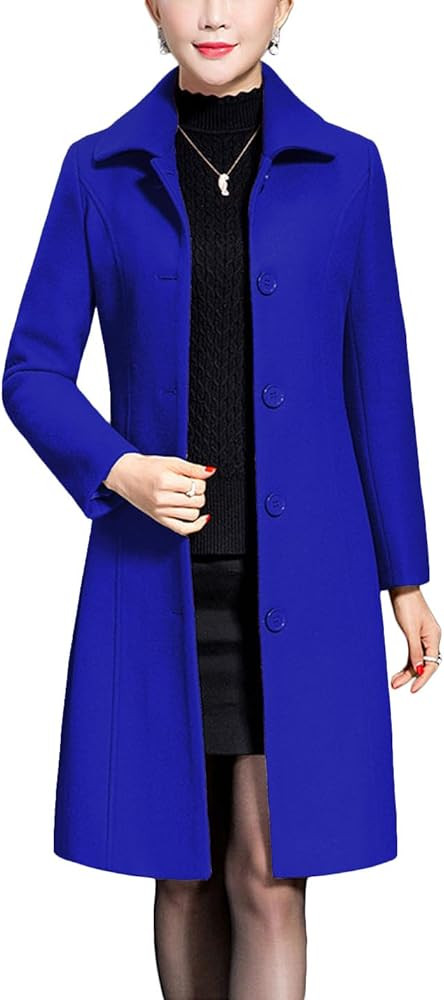 Jenkoon Women's Wool Trench Coat Winter Long Thick Overcoat Walker Coats | Amazon (US)
