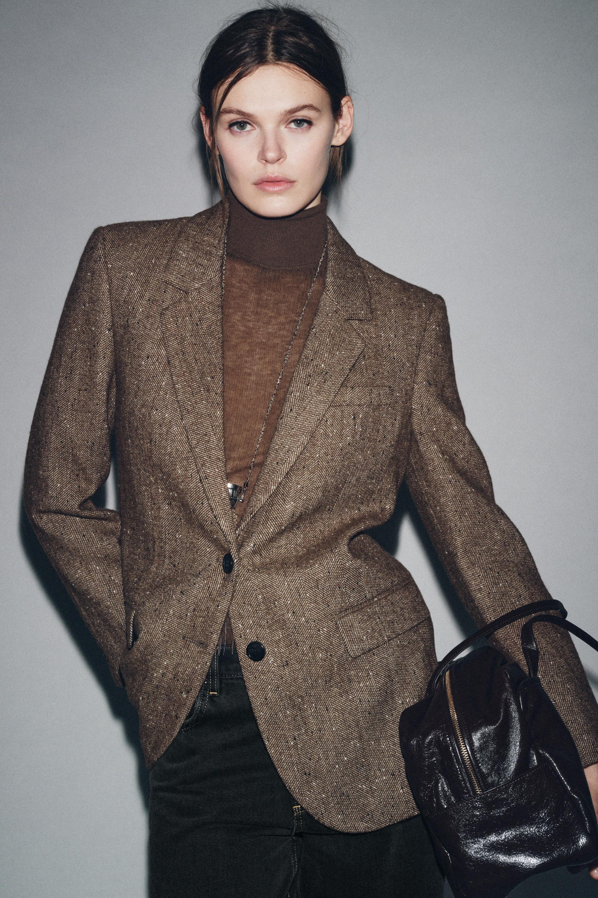 HERRINGBONE WOOL BLAZER ZW COLLECTION | Zara Canada