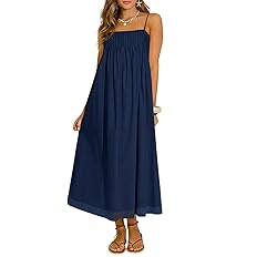 Wenrine Women's Summer Boho Maxi Dresses Spaghetti Straps Chiffon Casual Sundress Beach Vacation ... | Amazon (US)