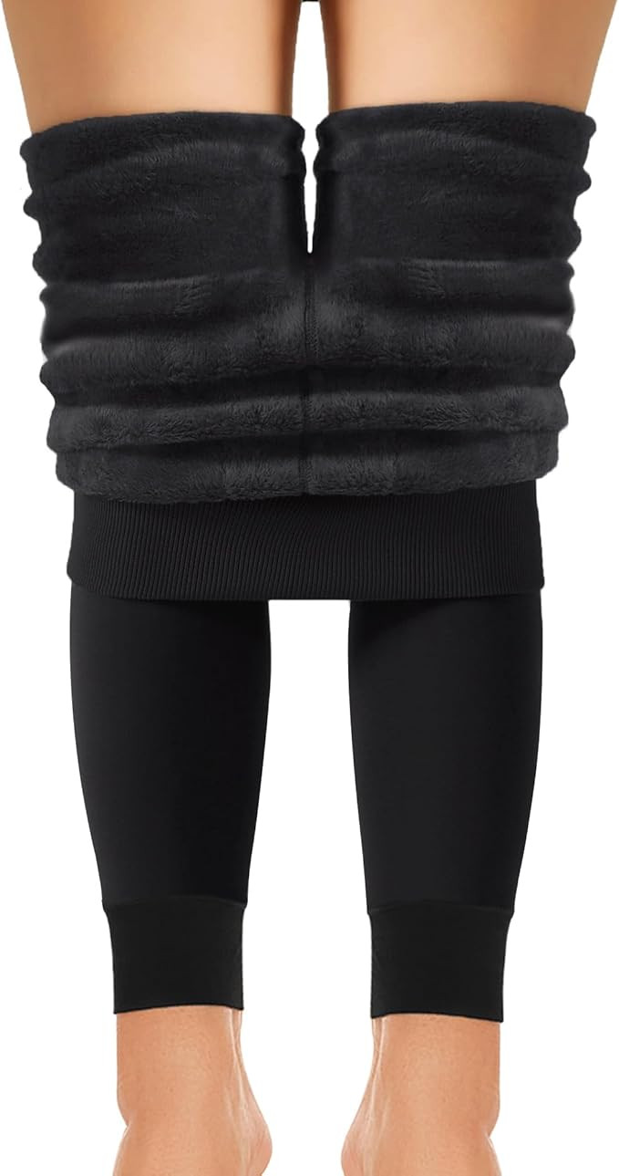 AHLW Winter Warm Fleece Lined Leggings for Women - High Waisted Thick Thermal Leggings Elastic So... | Amazon (US)