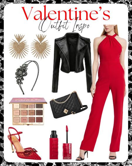 Comfy, easy, chic date night valentines outfit! That headband!

Valentinesday, Gold drop earrings, faux leather jacket, faux leather open front cardigan, red jumpsuit, halter jumpsuit, eyeshadow palette, quilted Crossbody, crystal headband, hair accessories, lipgloss, smudge proof lip gloss, Valentine’s Day outfit, Valentines outfit, valentines inspiration, date,night outfit, red heels

#LTKshoecrush #LTKFind #LTKstyletip