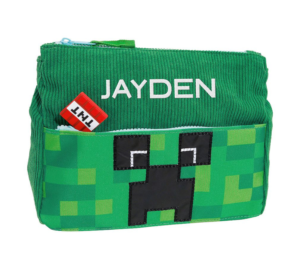 Mackenzie Minecraft™ Creeper Critter Supplies Pouch | Pottery Barn Kids