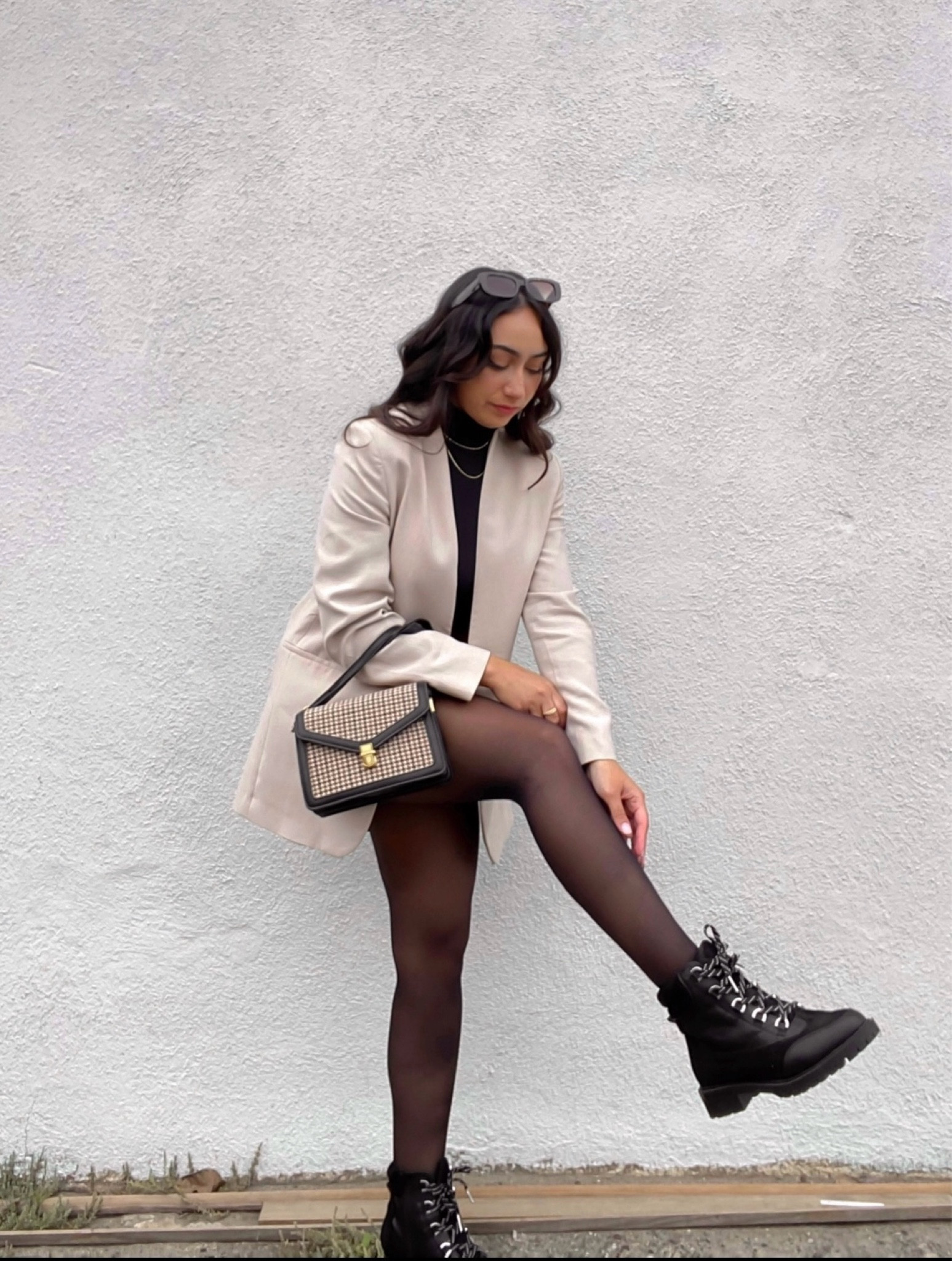 Blazer Outfit 
Fall outfit inspo 
Chic 
Tights and Blazer 

#LTKWorkwear #LTKStyleTip #LTKItBag