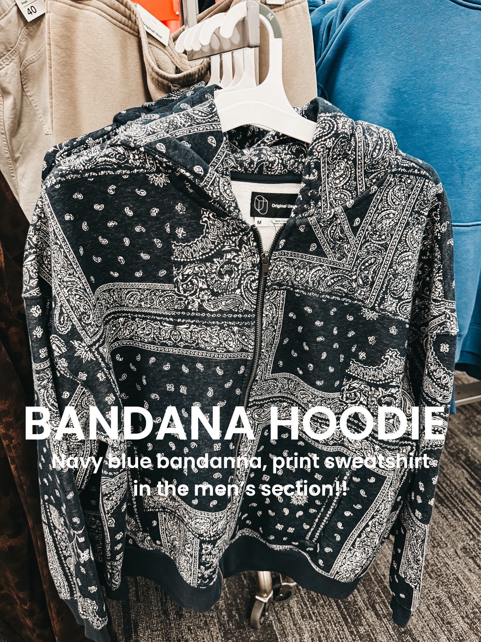 In my cart! Don’t sleep on the mens section! Bandana hoodie with full zip! Trending bandana print 🫶🏻

Target, target style, casual style