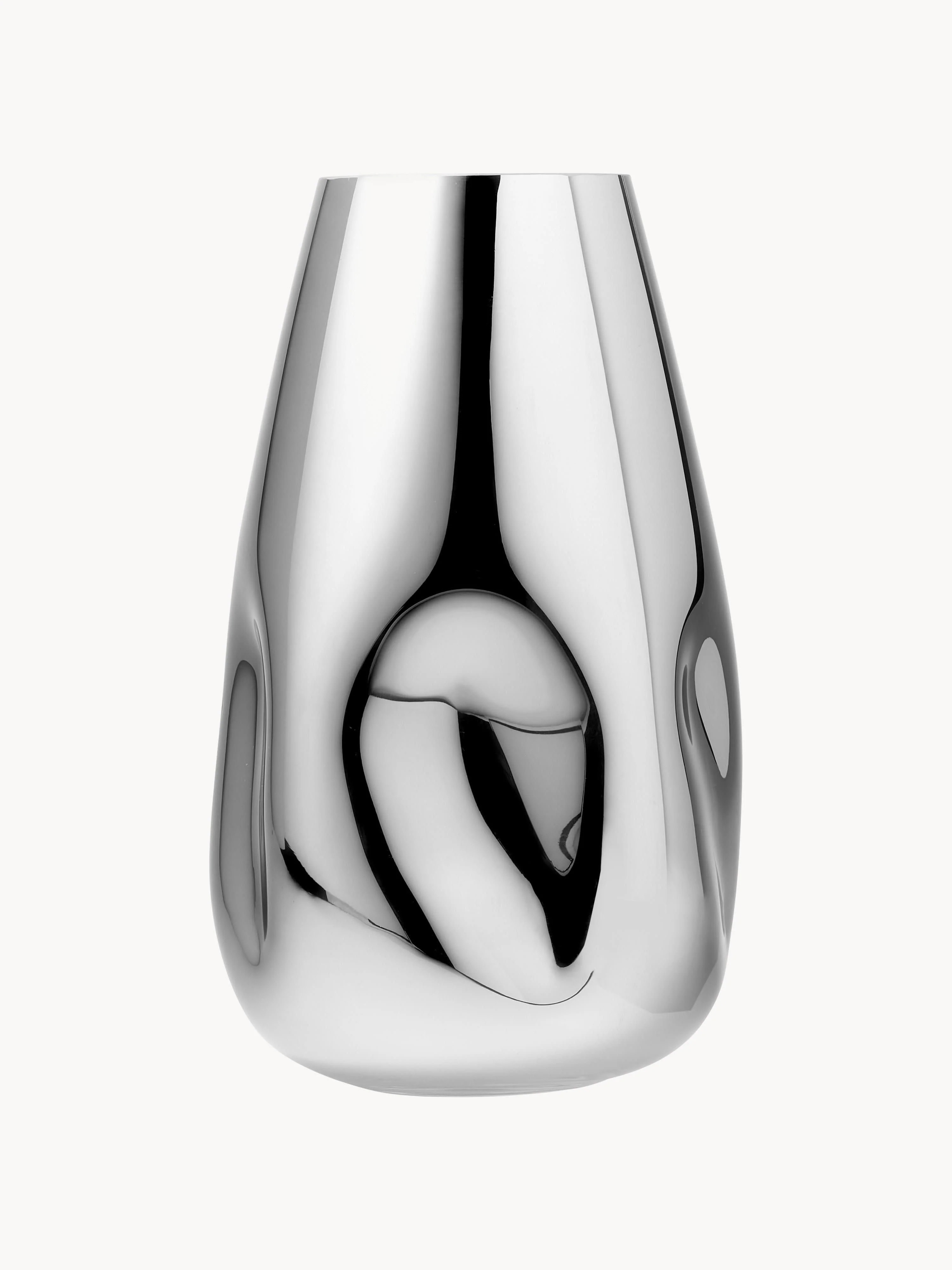 Große mundgeblasene Glas-Vase Mirror, H 35 cm | Westwing EU