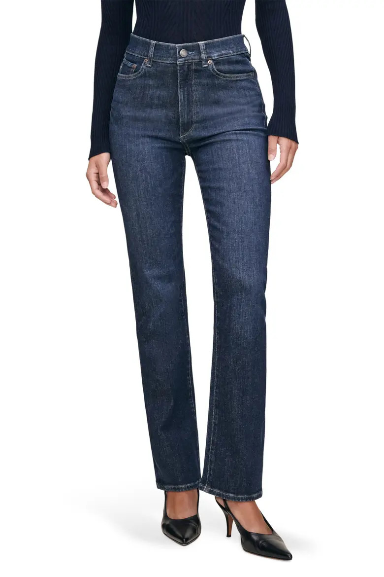 DL1961 Halle Instasculpt Straight Leg Jeans in Crescent Harbor at Nordstrom, Size 31 | Nordstrom