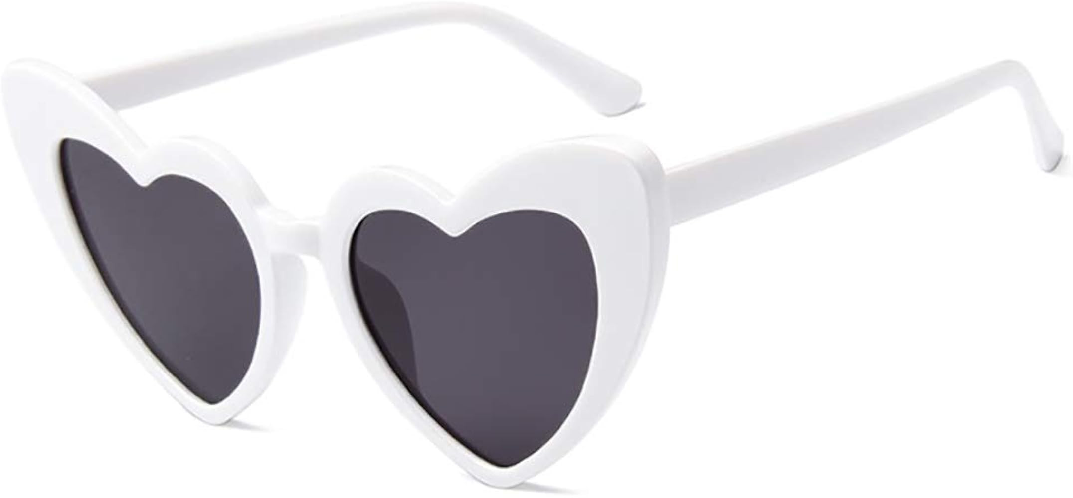 Heart Shaped Sunglasses for Women Cat Eye Mod Style Retro Glasses | Amazon (US)