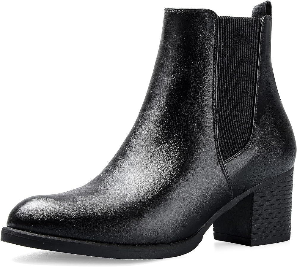 COASIS Women's Chelsea Boots Chunky Block Heel Slip On Ankle Booties with Elastic Sided | Amazon (US)