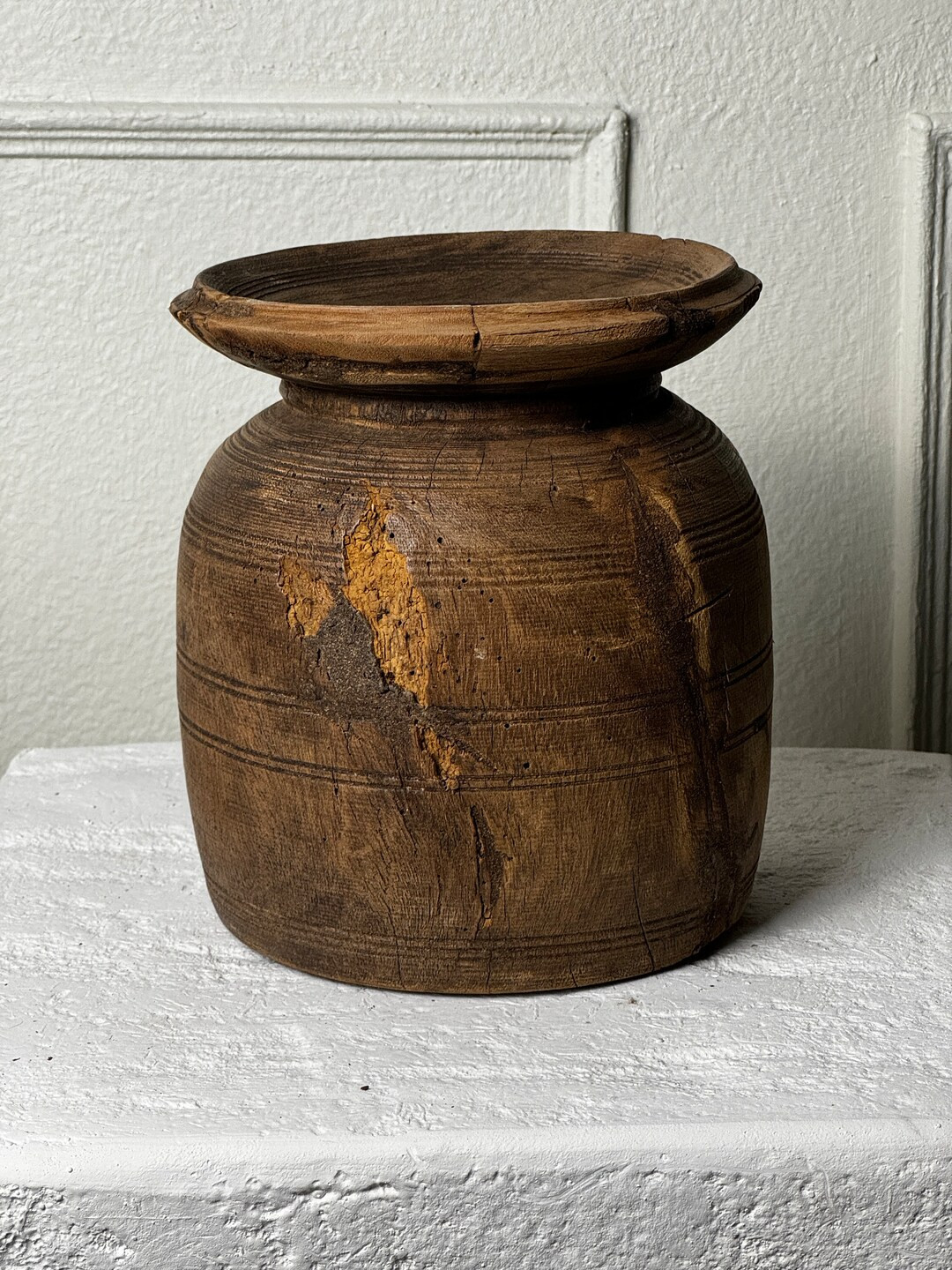 Vintage Wood Pot - Etsy | Etsy (US)