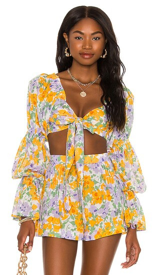 Lydia Top in Periwinkle Floral | Revolve Clothing (Global)