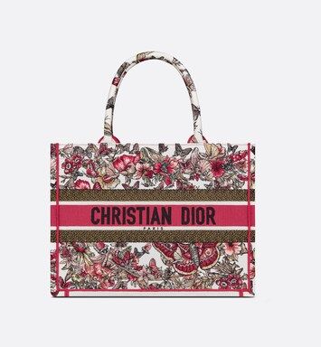 Medium Dior Book Tote Multicolor Butterfly Embroidery (36.5 x 28 x 17.5 cm) | DIOR | Dior Beauty (US)