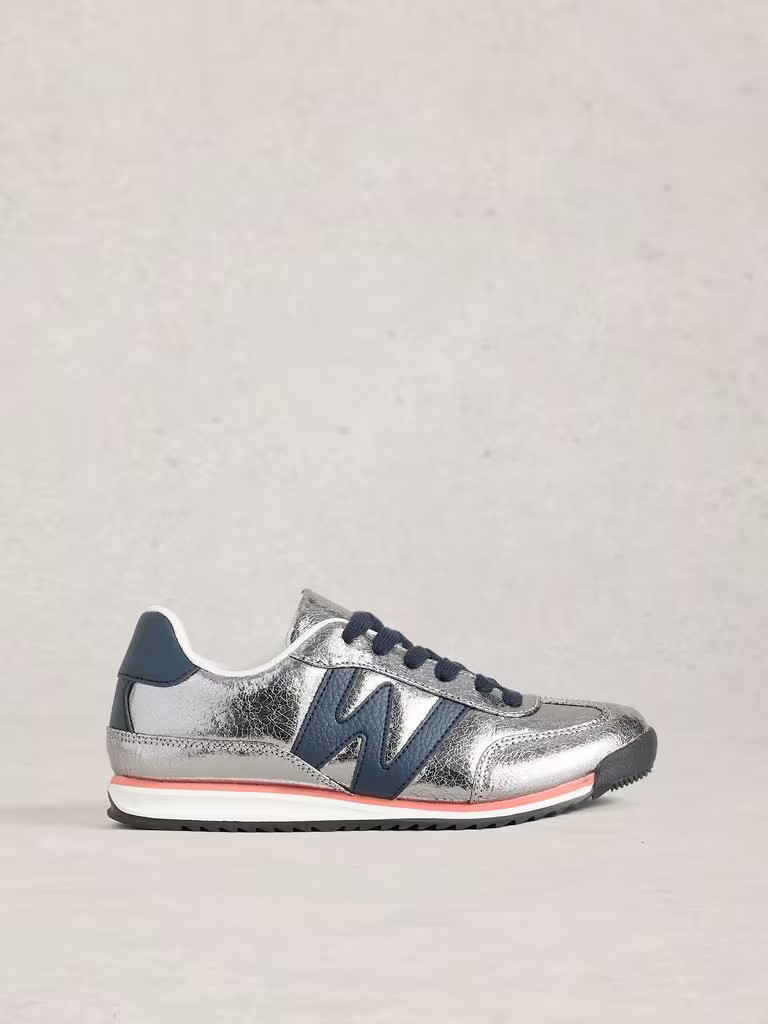 Lucy Trainer in SILVER TONE METALLIC | White Stuff UK
