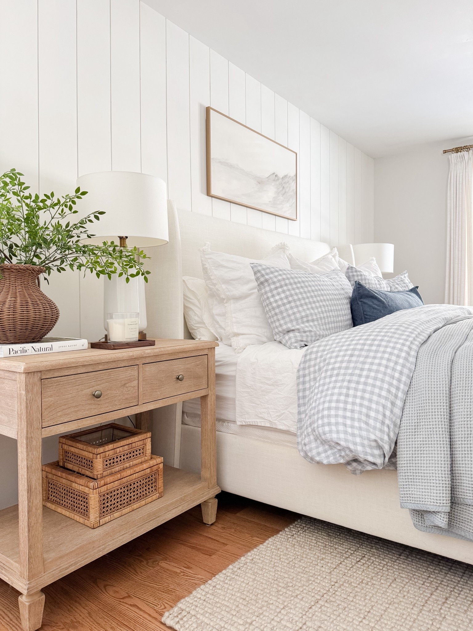 Layered coastal bedroom! This bedroom is all about relaxed layers, soft blues, and classic coastal patterns that make the space feel serene. 

#LTKHome