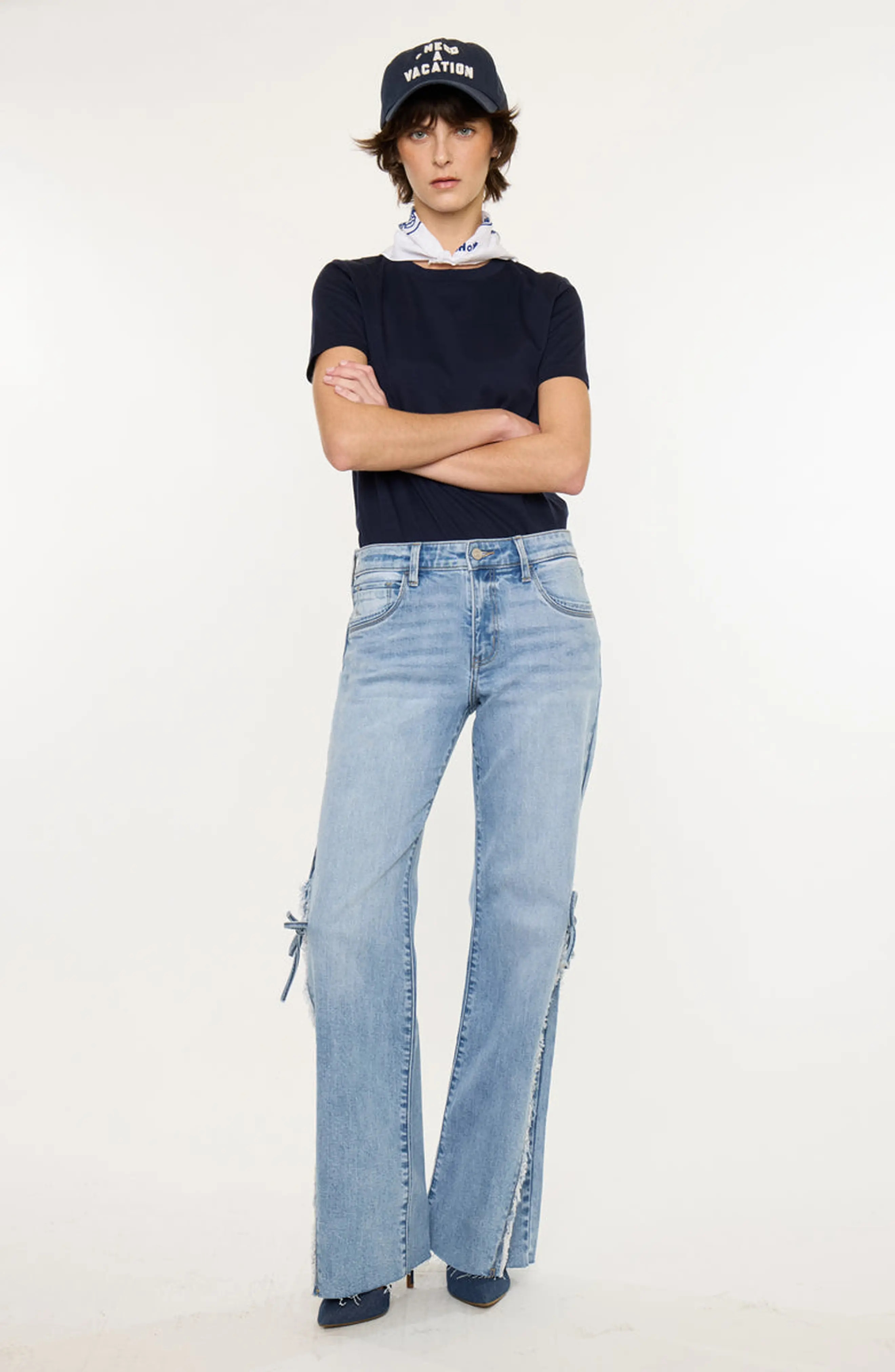 KanCan Verna Mid Rise Wide Flare Jeans in Medium Wash at Nordstrom, Size 27 | Nordstrom