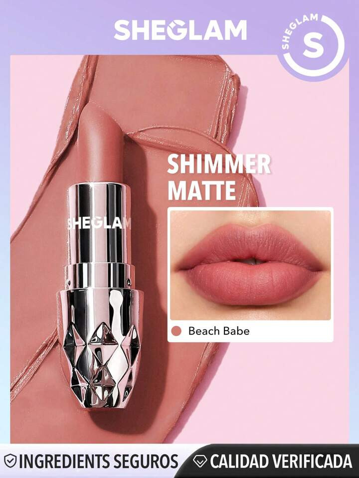 SHEGLAM Starlight Velvet Lipstick - Beach Babe 10 Colors Shimmer Matte Long Lasting Lipstick Nour... | SHEIN