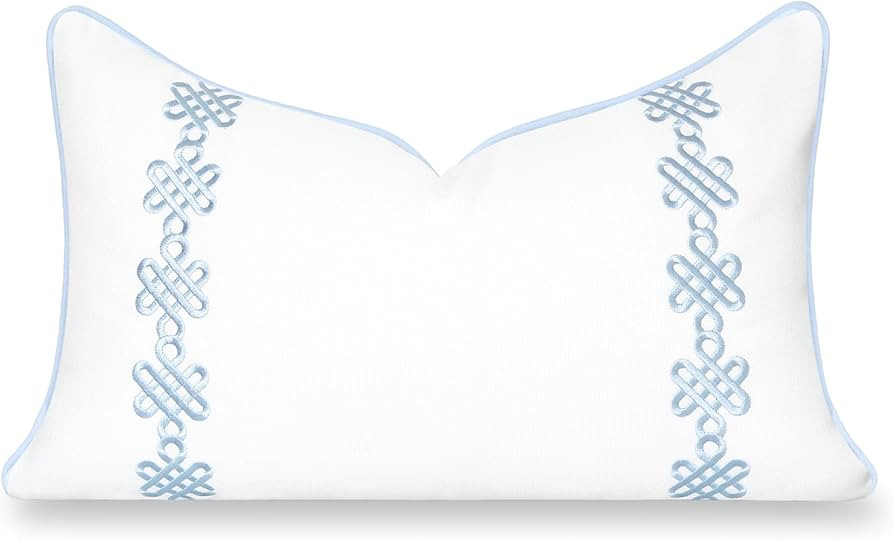 Hofdeco Premium Grandmillennial Patio Indoor Outdoor Lumbar Pillow Cover Only, 12"x20" Water Repe... | Amazon (US)