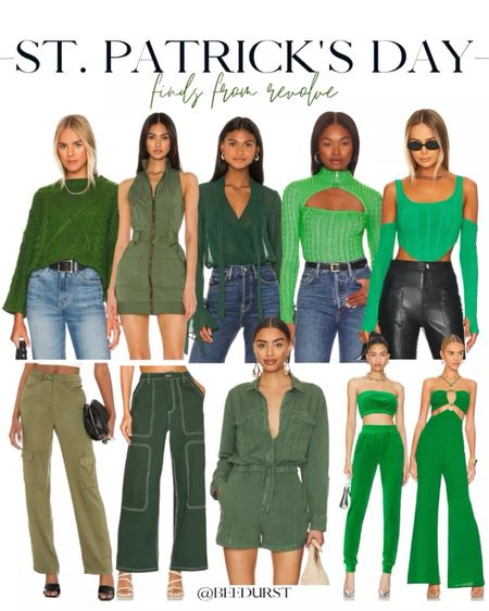 St Patrick’s Day outfit ideas from Revolve, green outfit idea, green matching set, green two piece set, green jumpsuit, green corset, green top, green dress, green pants, St Patrick’s Day set, St Patrick’s Day jumpsuit, St Patrick’s Day clothes, trendy green clothes

#LTKparties #LTKSeasonal #LTKstyletip