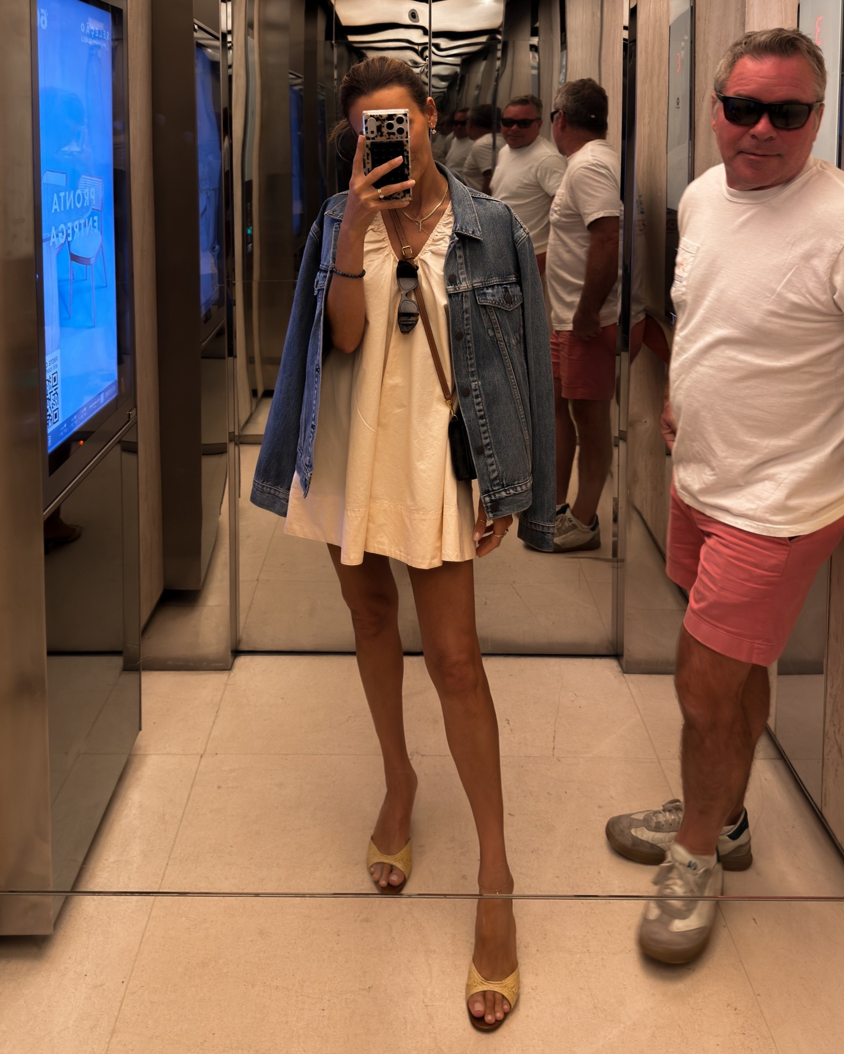 Baby doll dress - on sale - some sizes available! Trucker jacket has been going everywhere with me in this chillier than usual summer! So glad I brought it. Goes well with everything! Dress size 2 and jacket small 

#LTKSaleAlert #LTKootd #LTKFindsUnder100