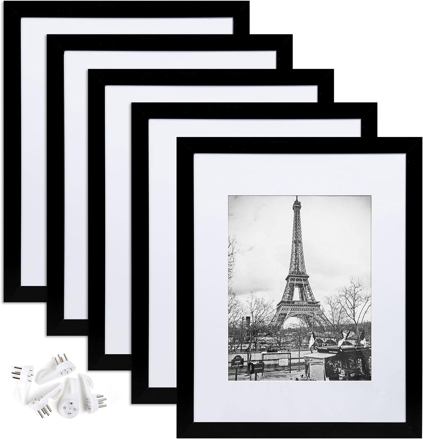 upsimples 11x14 Picture Frame Set of 5,Display Pictures 8x10 with Mat or 11x14 Without Mat,Wall G... | Amazon (US)