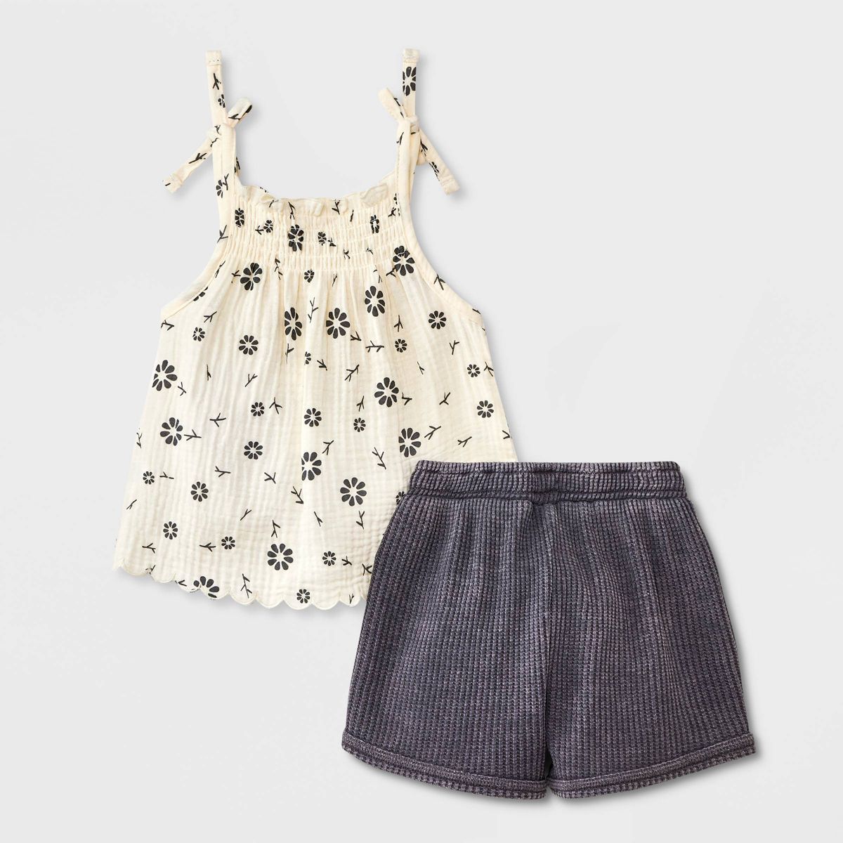 Grayson Mini Baby Girls' Floral Top & Bottom Set - Gray | Target