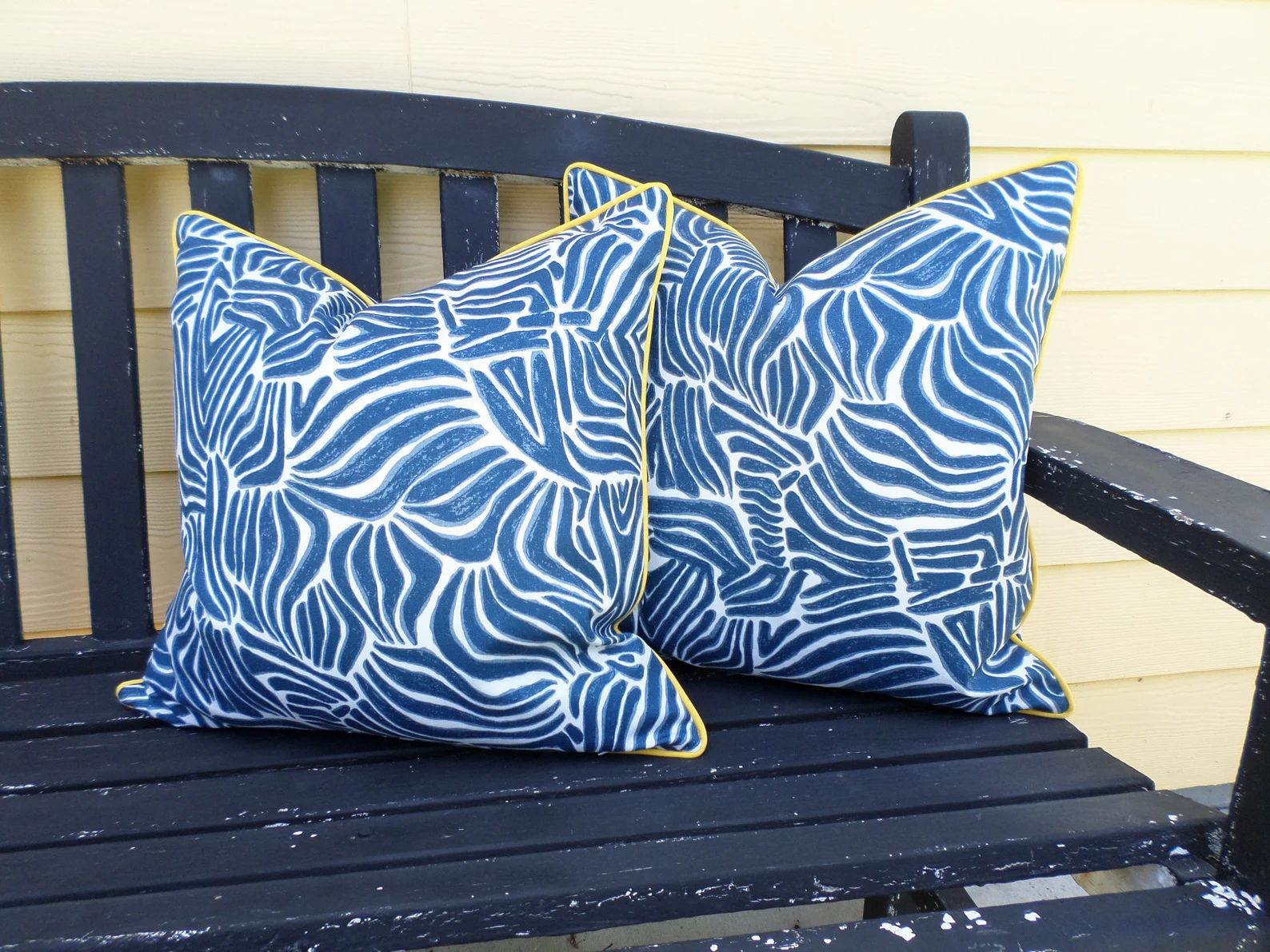 Zebra outdoor pillow cover 18x18, 20x20 22x22, animal print pillow case indoor outdoor fabric blu... | Etsy (US)