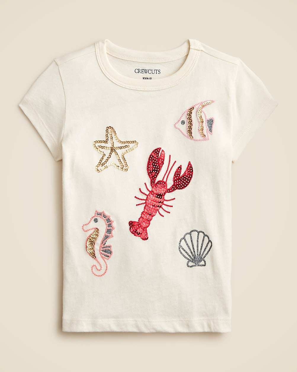 Girls' short-sleeve sea critter embellished graphic T-shirt | J. Crew US