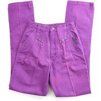 Vintage Rocky Mountain Western Purple Pleated Jeans Waist 23""/24 | Etsy (US)