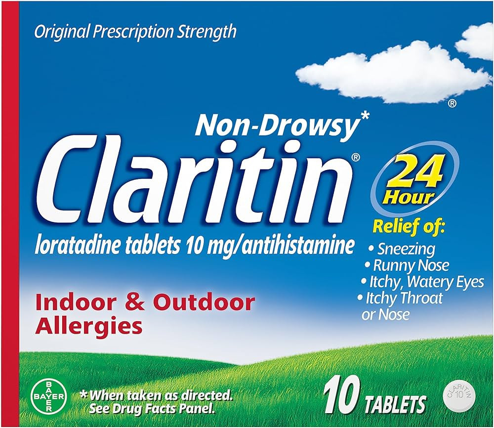 Claritin 24 HR Non Drowsy Allergy Medicine, Loratadine antihistamine tablets, 10 Ct | Amazon (US)