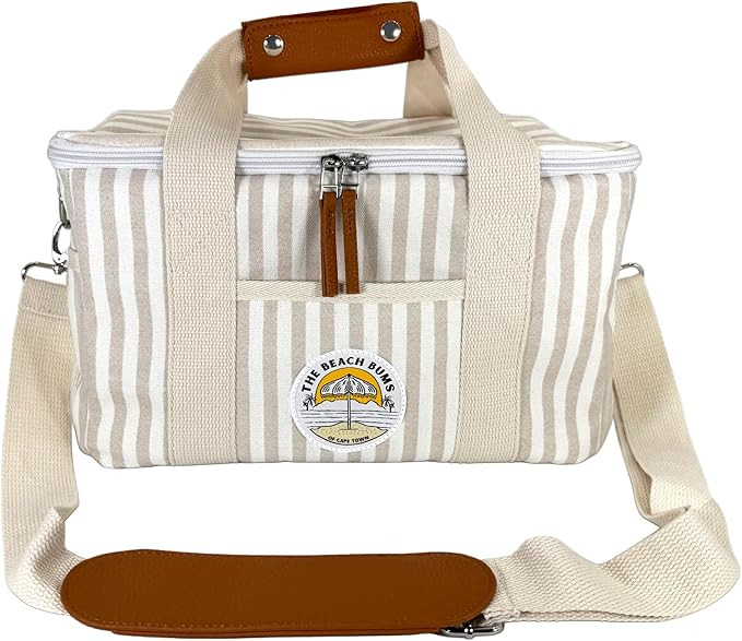 Insulated Cavas Soft Cooler Bag for Beach or Lunch Box with Carry Strap Leak Proof Vinyl Liner So... | Amazon (US)