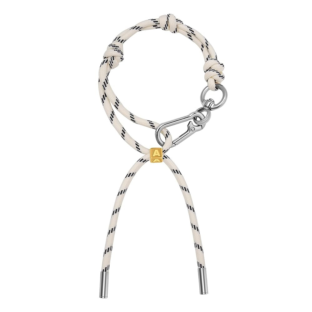 Cute Initials Charm Rope Keychain for Women Men Carabiner Knot Lanyard Keyring, Charms for Purse ... | Amazon (US)