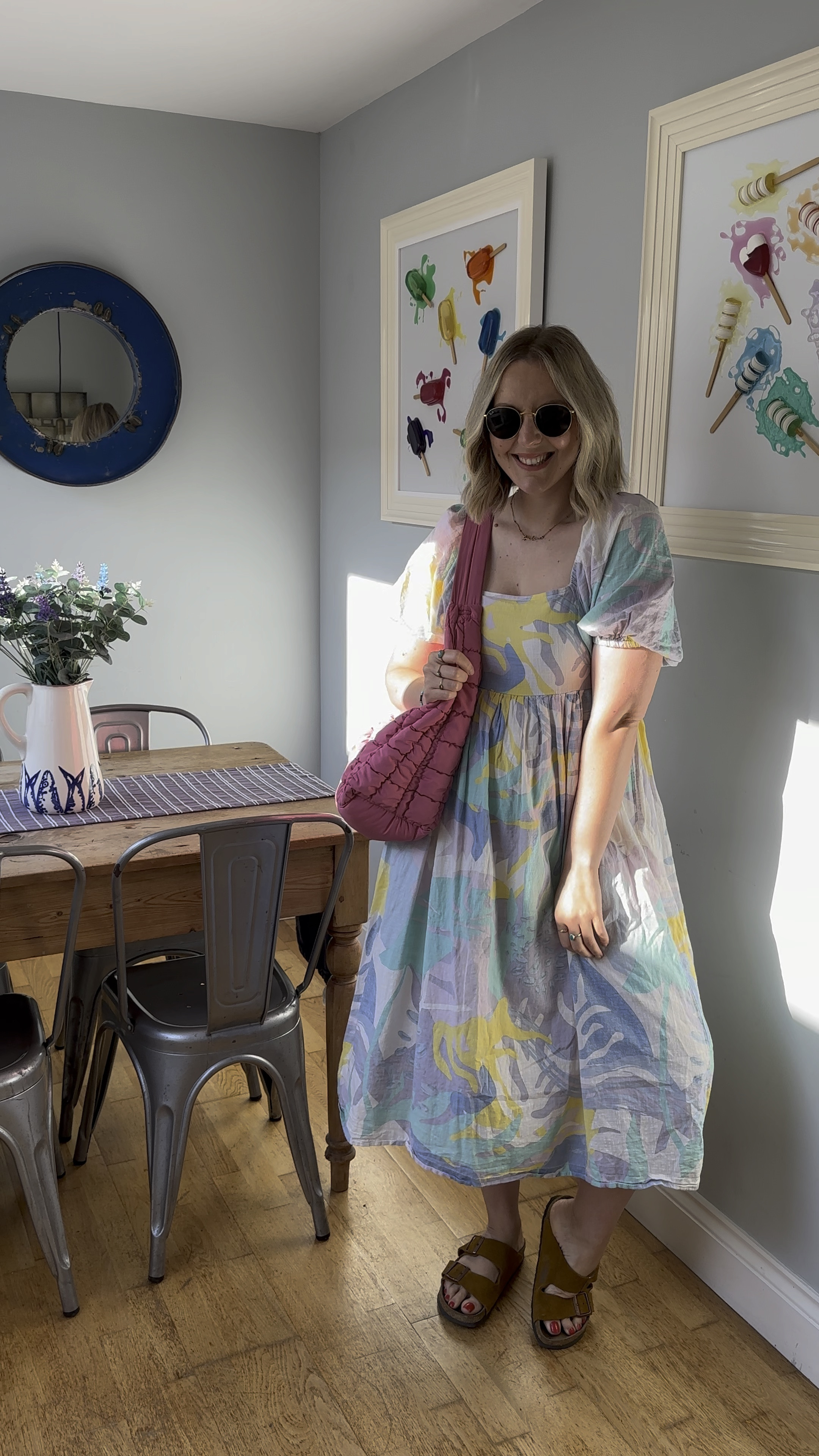 Final colourful holiday outfit, featuring a Sainsbury’s dress. A food shop where you buy clothes means they’re free, right?! 
Birkenstock Sandals, TU Sainsbury’s dress, M&S bag, Rayban sunglasses. Jewellery from Monica Vinader, Abbott Lyon and Daisy London

#LTKsummer #LTKeurope #LTKuk