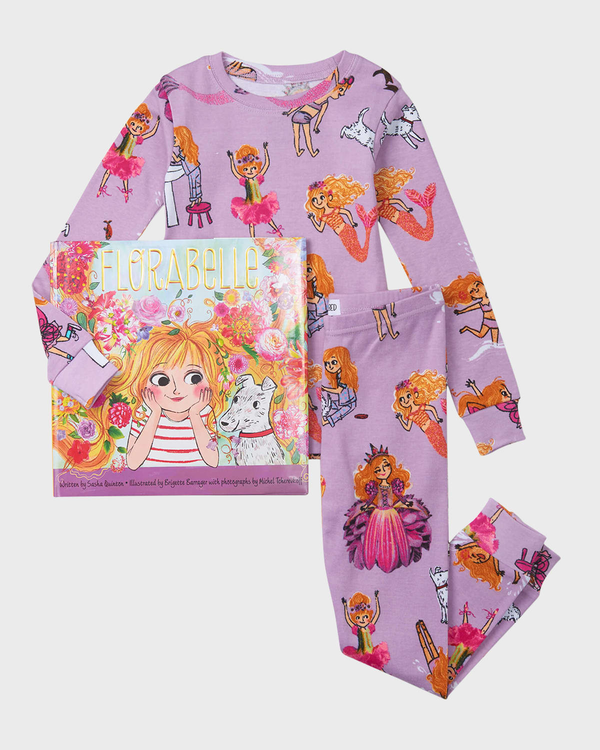 Girl's Florabelle Printed Pajamas & Book Set, Size 2-8 | Neiman Marcus