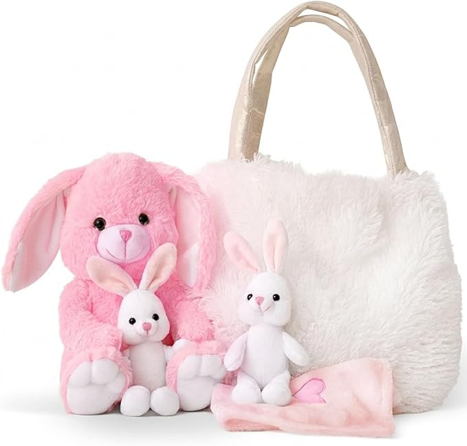 Perfectto Design Easter Gifts for Kids, Stuffed Bunny Toy 5 Pcs - Mommy Stuffed Rabbit, 2 Baby Bu... | Amazon (US)