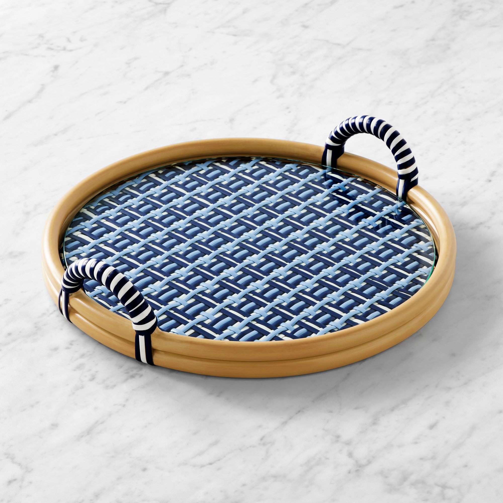 Hill House x Williams Sonoma Home Azzura Woven Tray | Williams-Sonoma