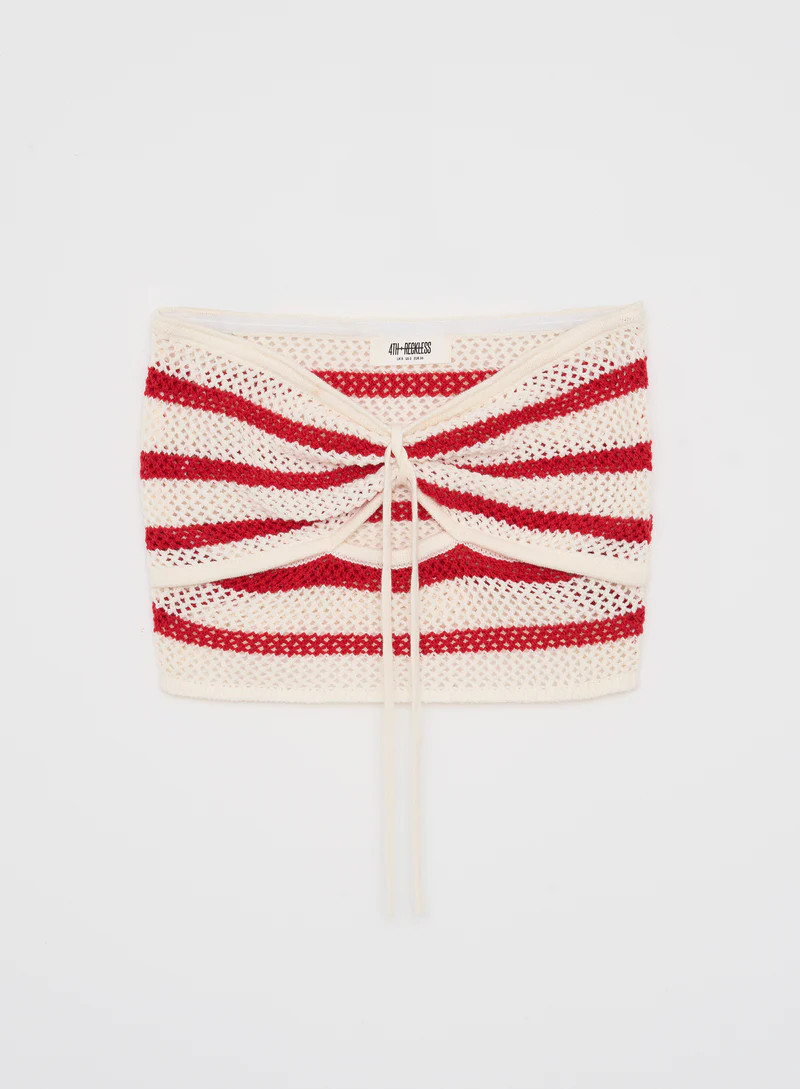 Red And White Stripe Knitted Top- Lior | 4th & Reckless