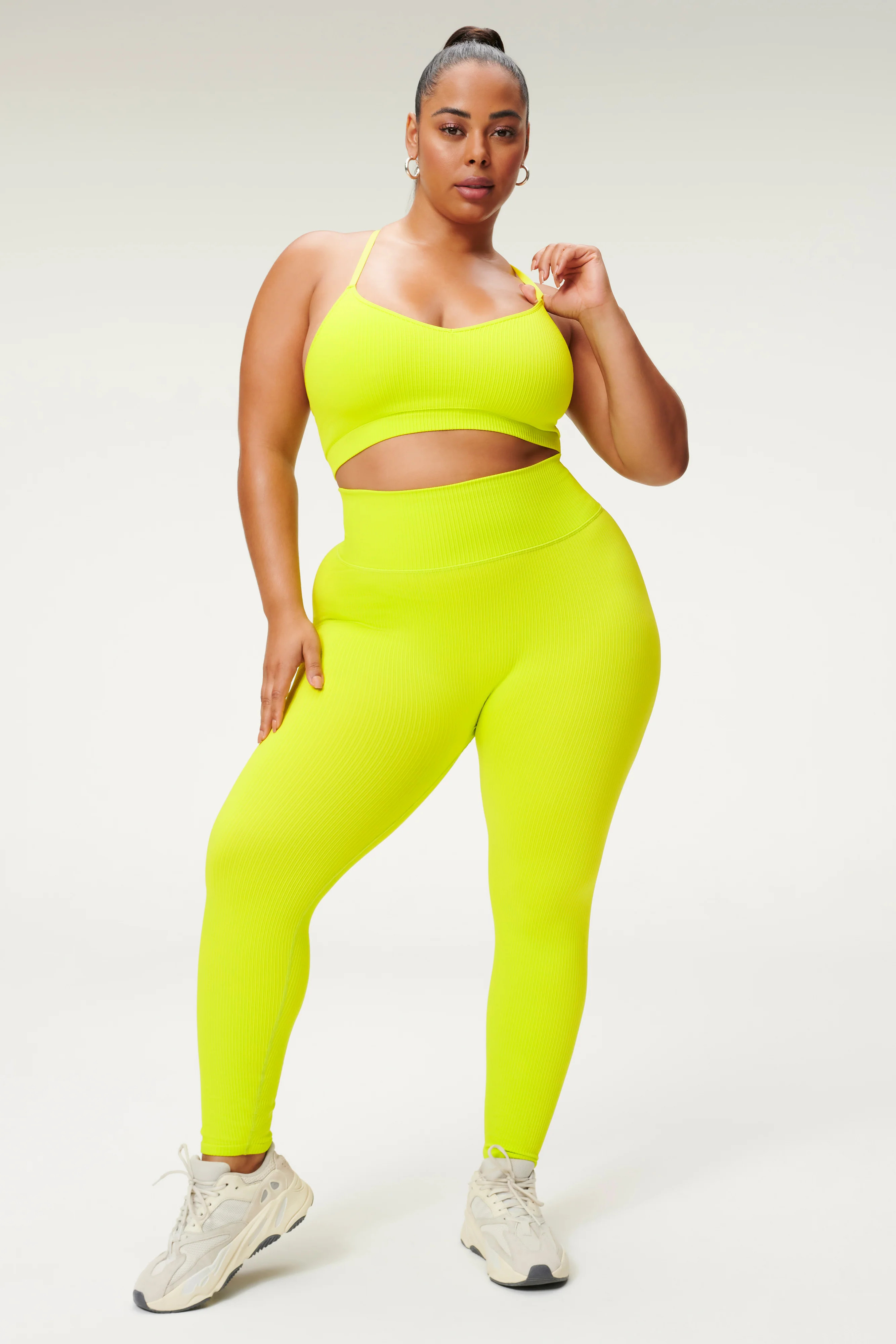 SEAMLESS CHUNKY RIB 7/8 LEGGING | LEMON LIME001 | Good American